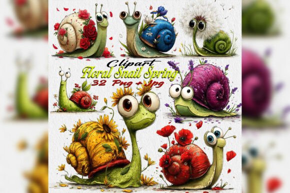 Download Floral Snail PNG Clipart Spring Garden - Spring Collection
